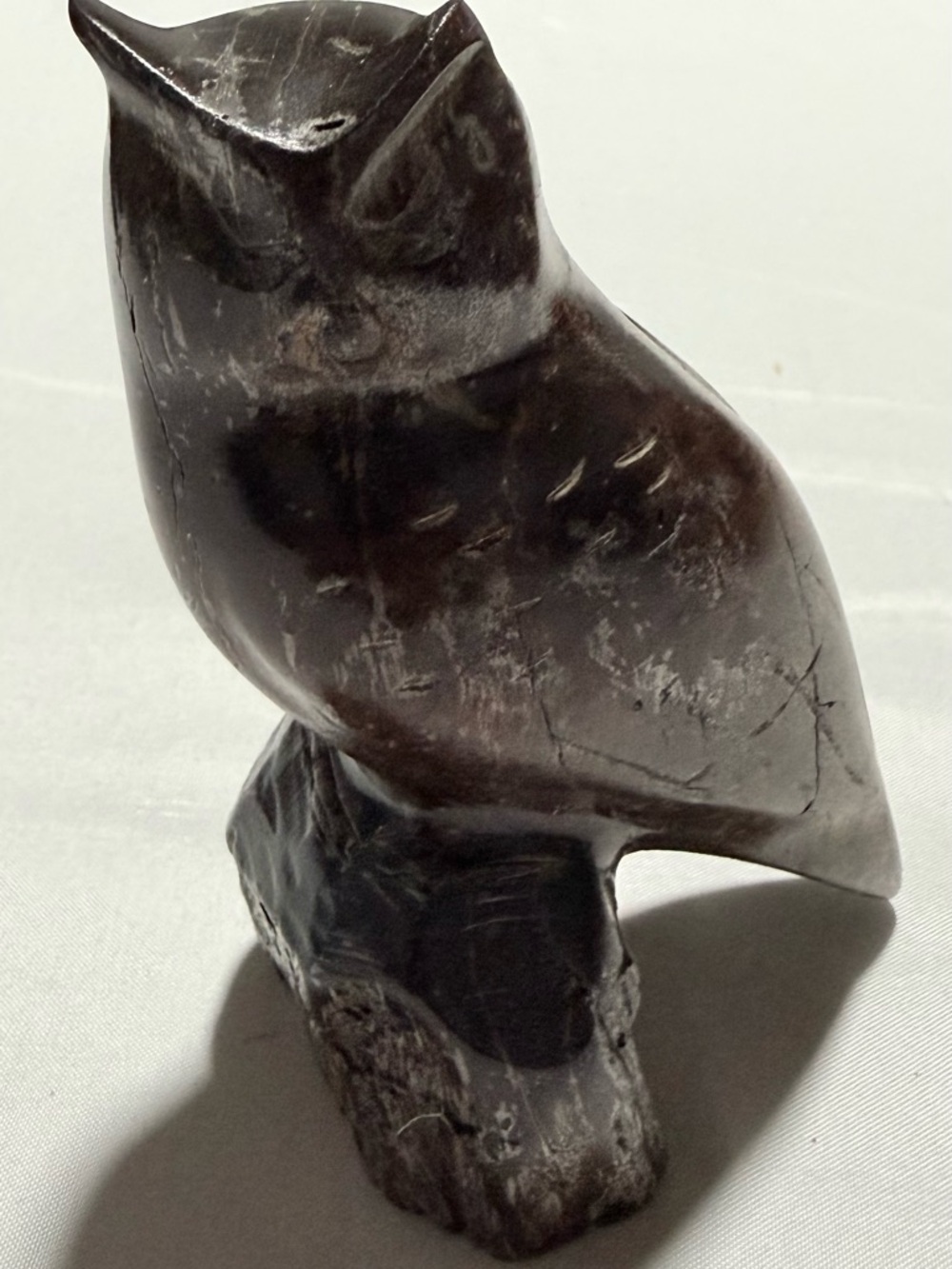 Hand Carved Ironwood Owl Carving Statue 5 Inches Tall